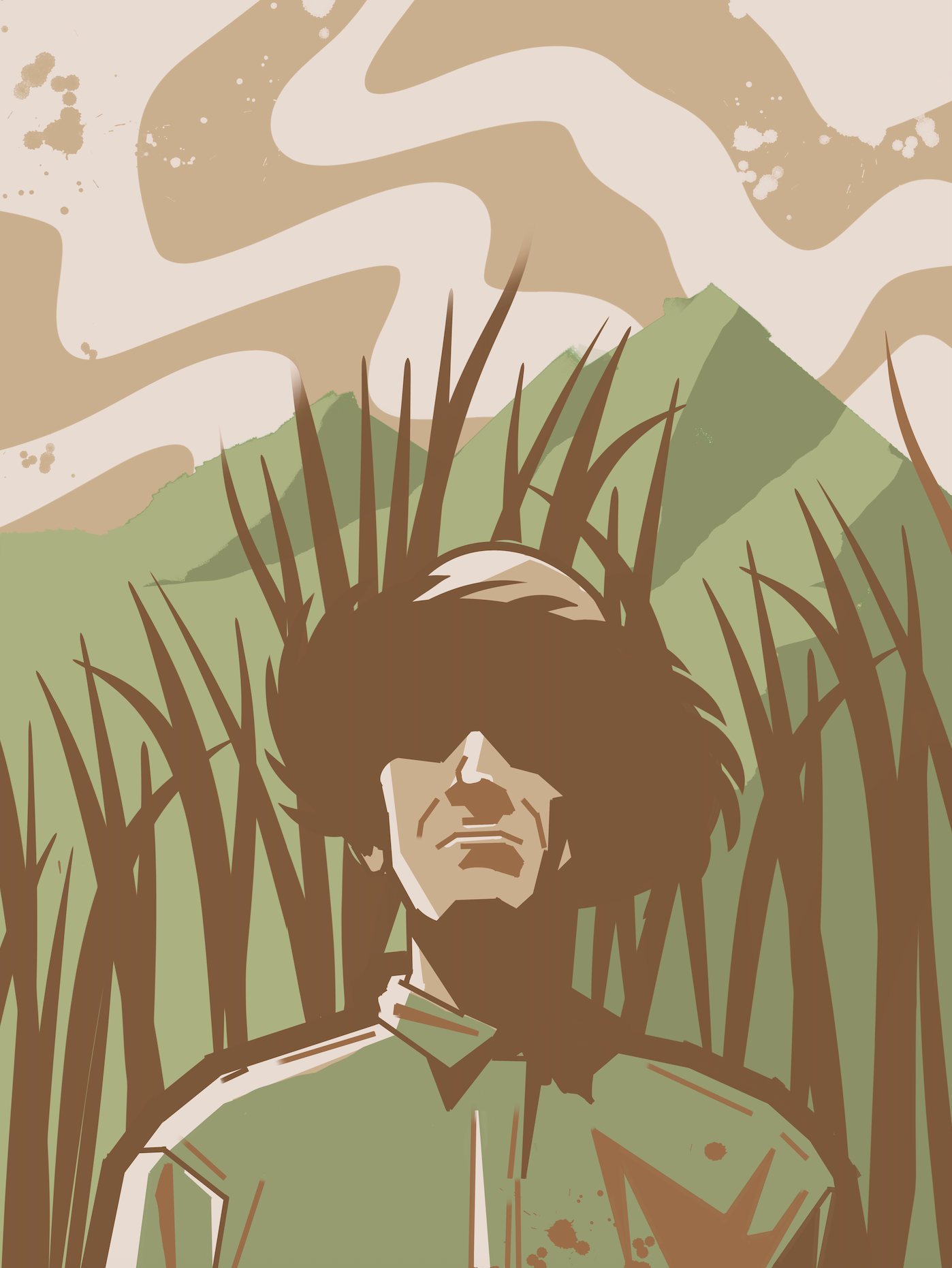 "Búscame el Machete" Cream Art Print (12x18in)