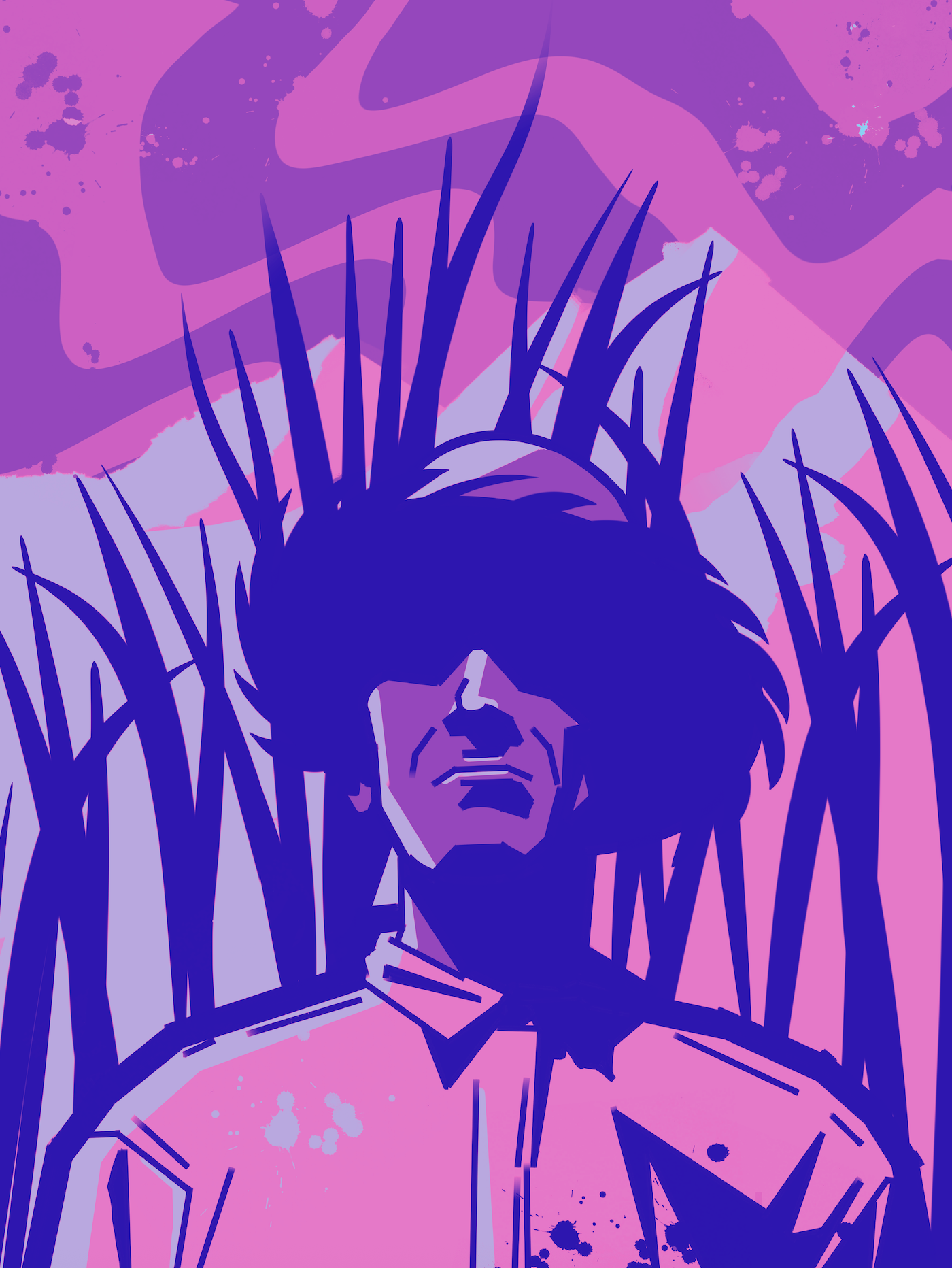 "Búscame el Machete" Purple Art Print (12x18in)