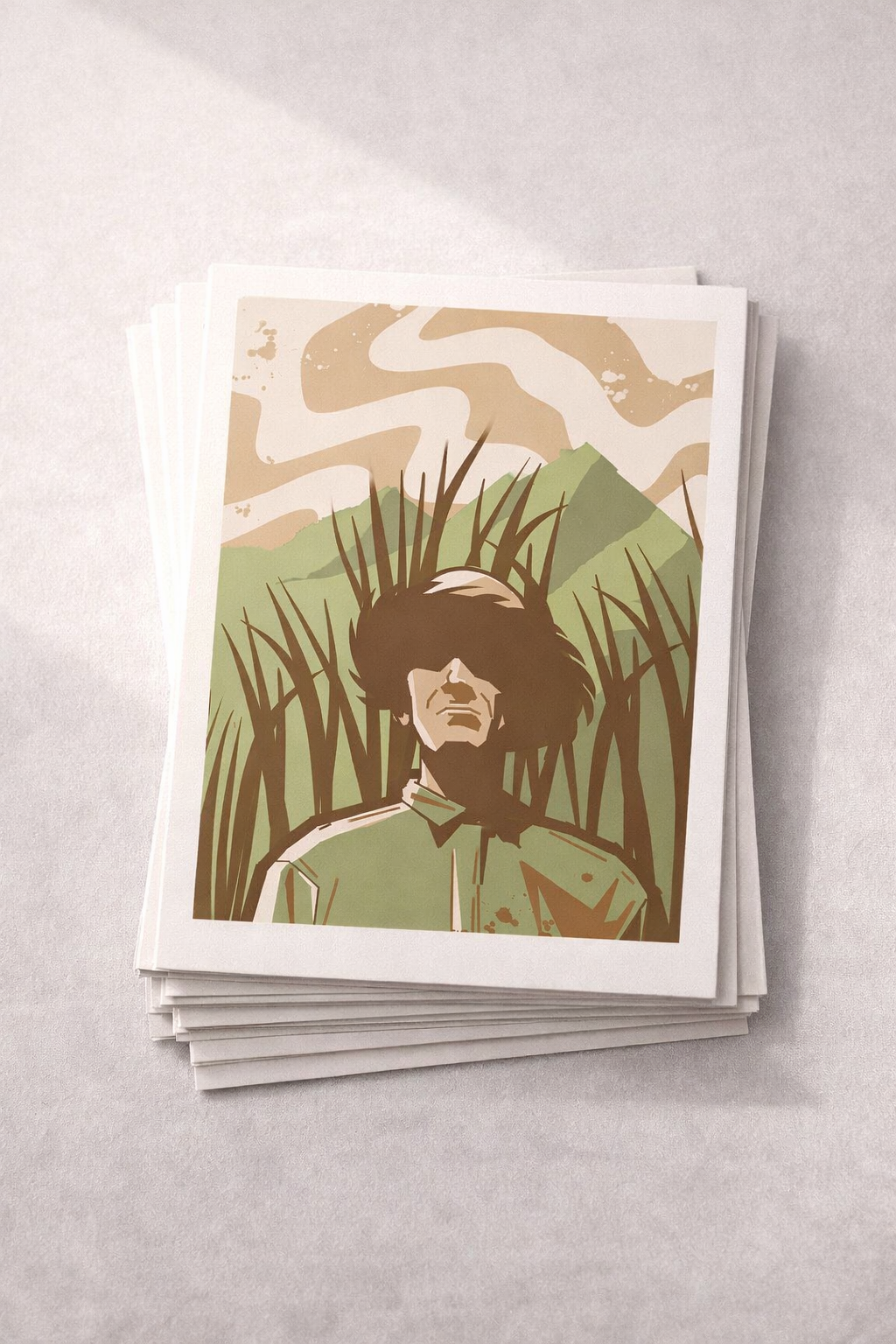 "Búscame el Machete" Cream Art Print (12x18in)