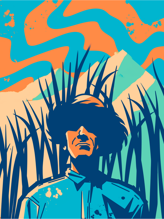 "Búscame el Machete" Turquoise Art Print (12x18in)