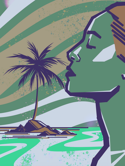 "Paz Caribeña" Green Art Print (12x18in)